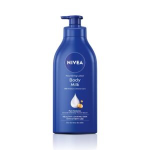 Home nivea nourishing body milk 600ml body lotion with hyaluronic acid | 72hr hydration | deep moisture care for very dry skin | enriched with almond oil | smooth, radiant & healthy looking skin care